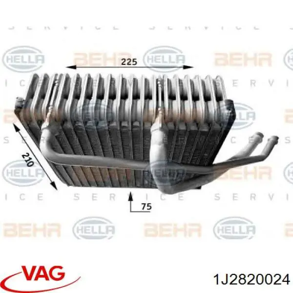 1J2820024 VAG Радиатор отопителя салона