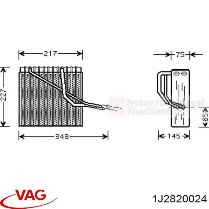 Радиатор испарителя кондиционера VAG 1J2820024 цена, от 89.27 USD