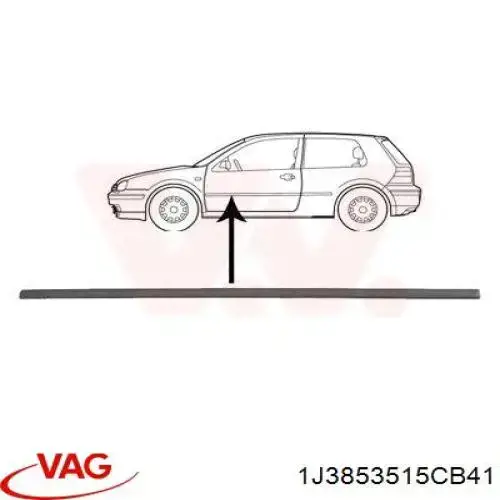 Молдинг двери передней левой VAG 1J3853515CB41 цена, от 35.26 USD