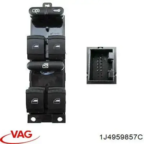 Кнопочный блок управления стеклоподъемником передний левый VAG 1J4959857C