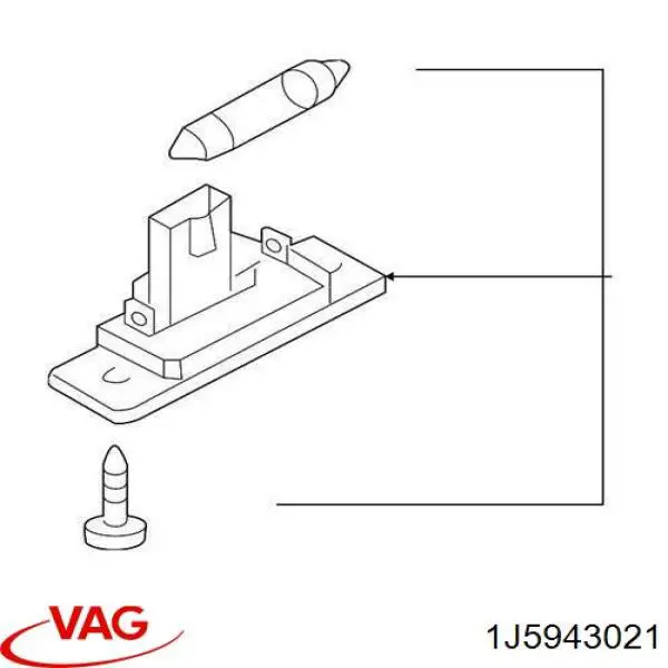 Купить 1J5943021 VAG Фонарь подсветки номерного знака