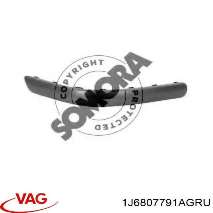 Купить 1J6807791AGRU VAG Накладка бампера заднего левая