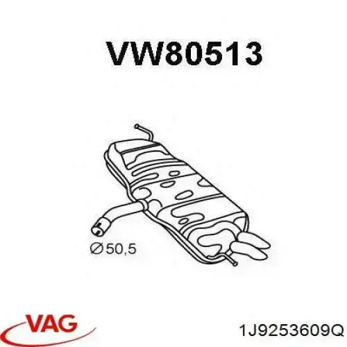 Выхлоп задний VAG 1J9253609G цена, от 190.04 USD