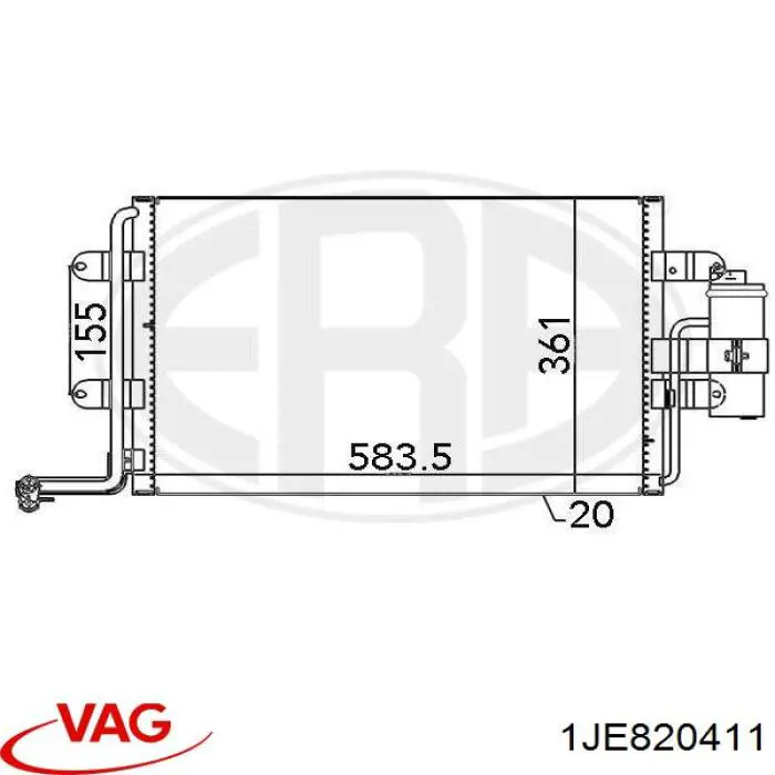 Конденсатор кондиционера VAG 1JE820411 цена, от 81.47 USD