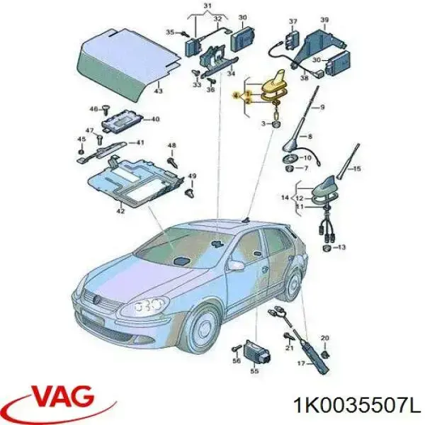 Антенна автомобильная VAG 1K0035507D