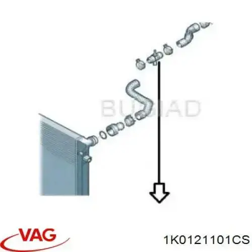 Шланг радиатора охлаждения VAG 1K0121101CS цена, от 12.67 USD