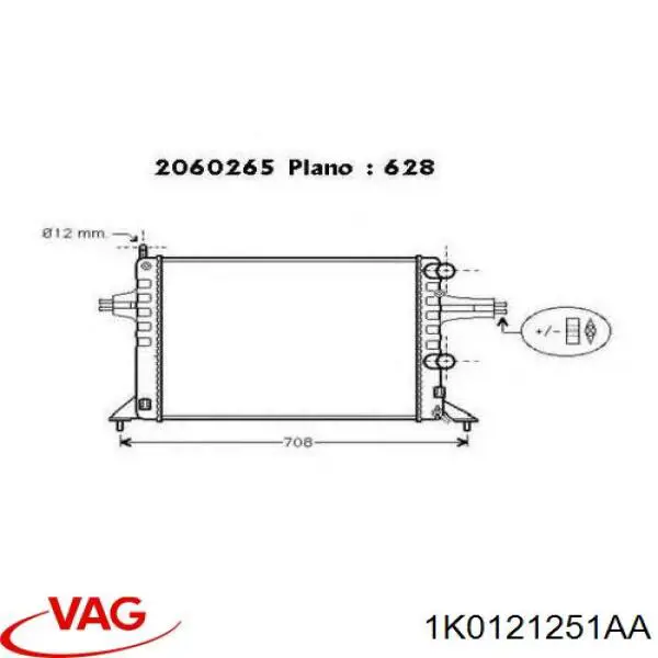 Радиатор охлаждения двигателя VAG 1K0121251AA цена, от 52.83 USD