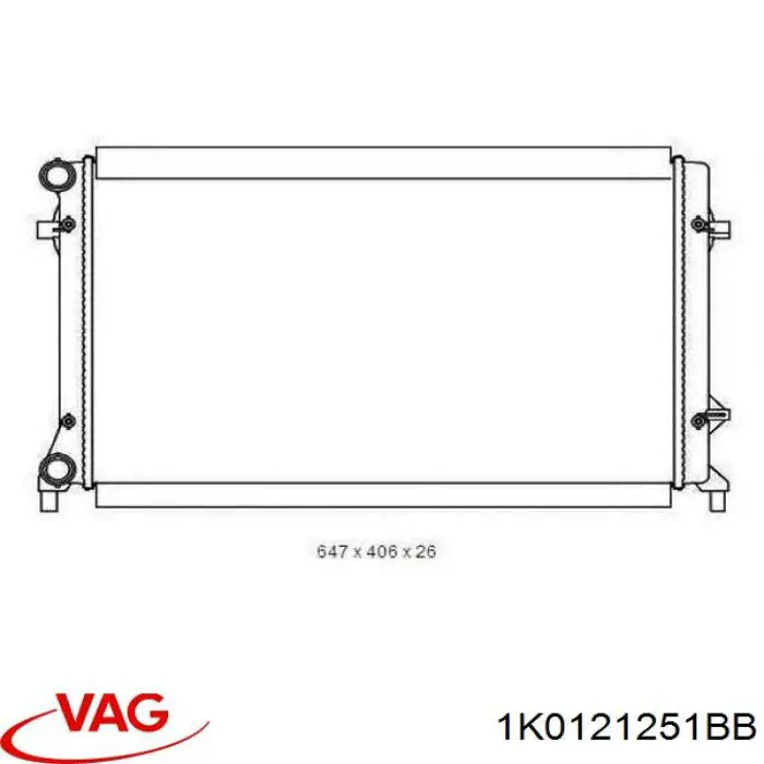 Купить 1K0121251BB VAG Радиатор водяной