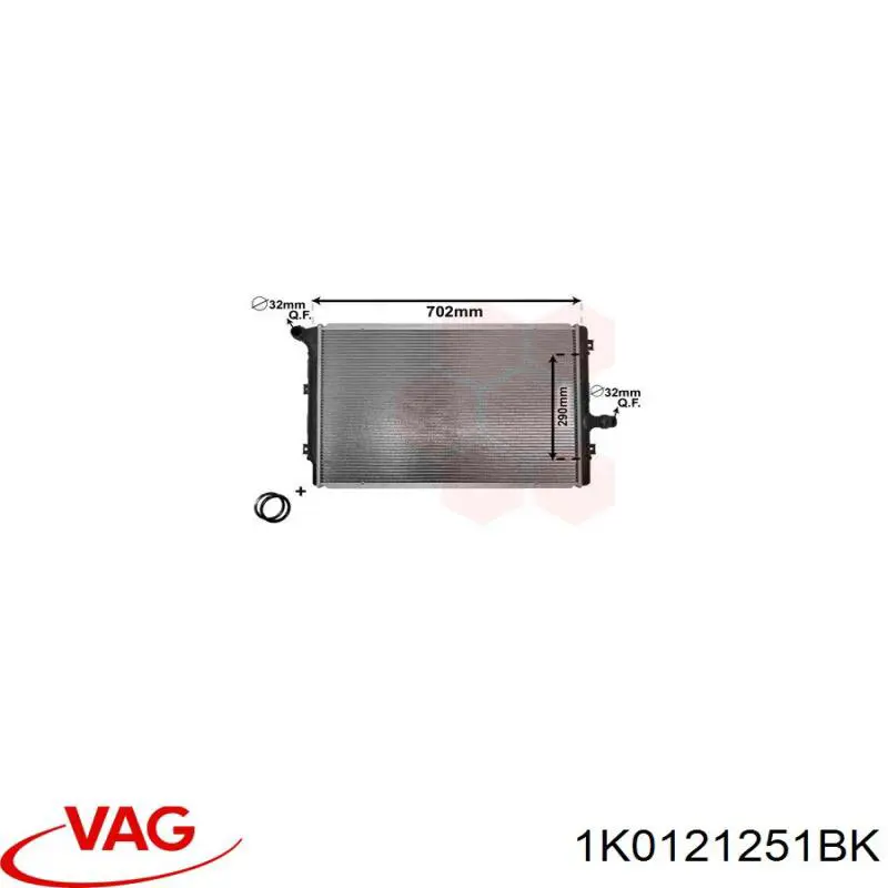 Купить 1K0121251BK VAG Радиатор водяной