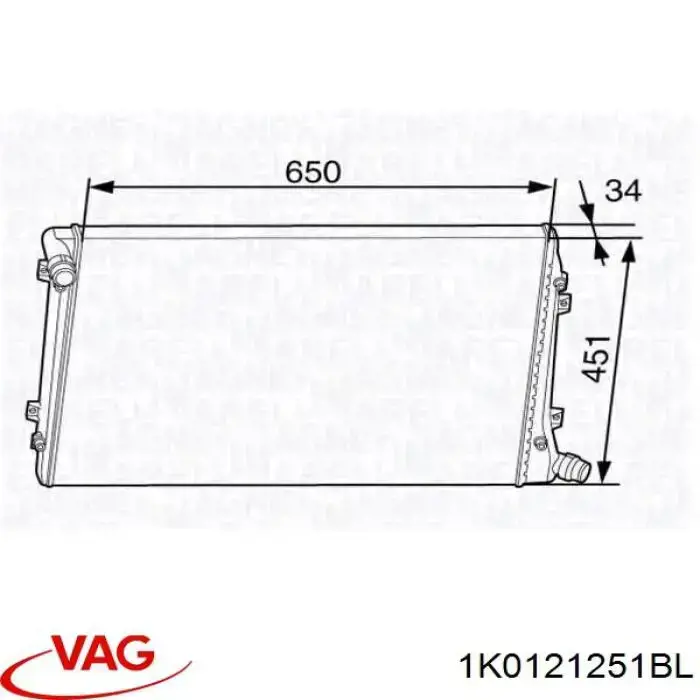 1K0121251BL VAG радиатор