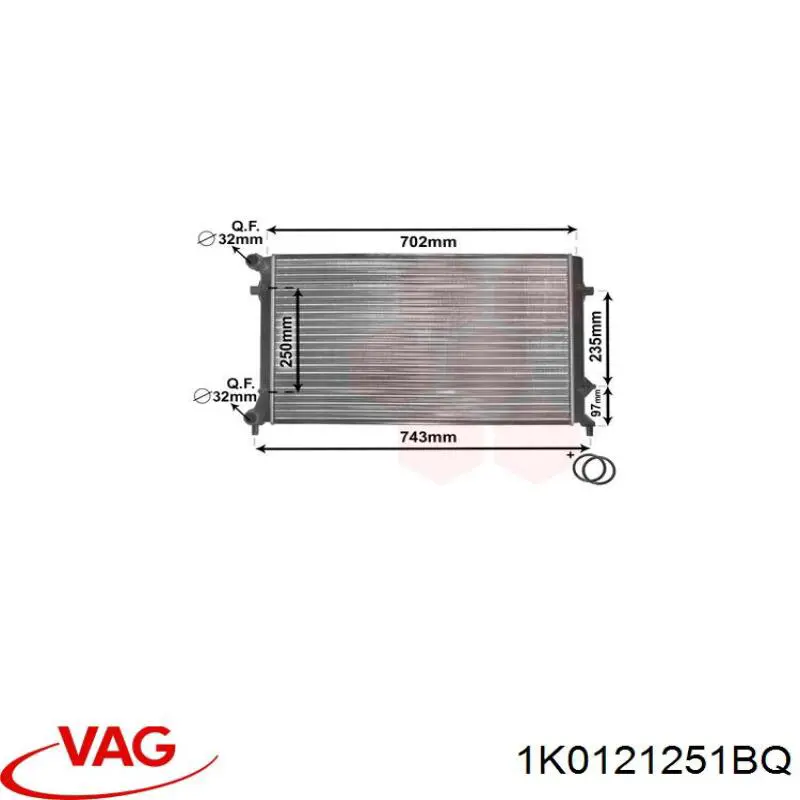 Купить 1K0121251BQ VAG Радиатор водяной