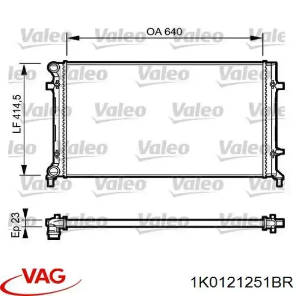 Купить 1K0121251BR VAG Радиатор водяной
