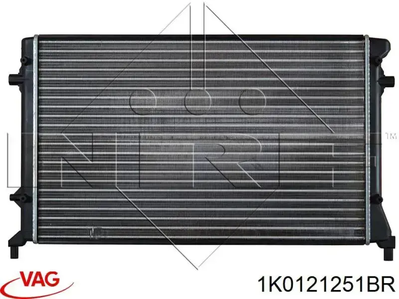 1K0121251BR VAG radiador de esfriamento de motor