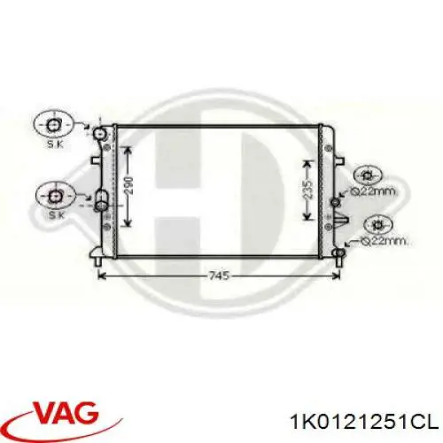 1K0121251CL VAG радиатор
