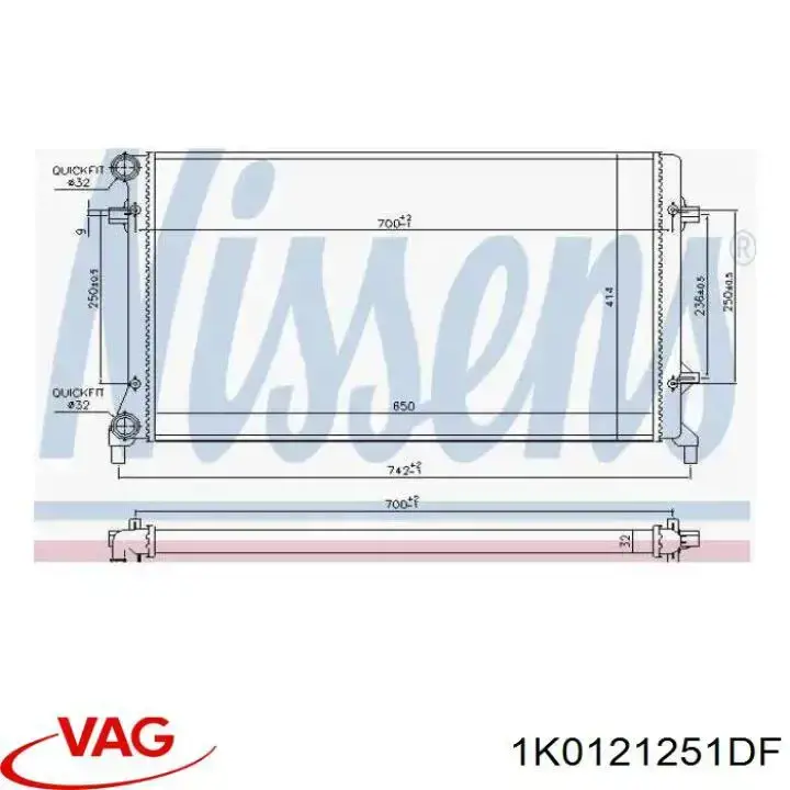 Купить 1K0121251DF VAG Радиатор водяной