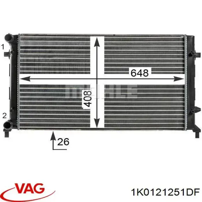 Радиатор 1K0121251DF VAG