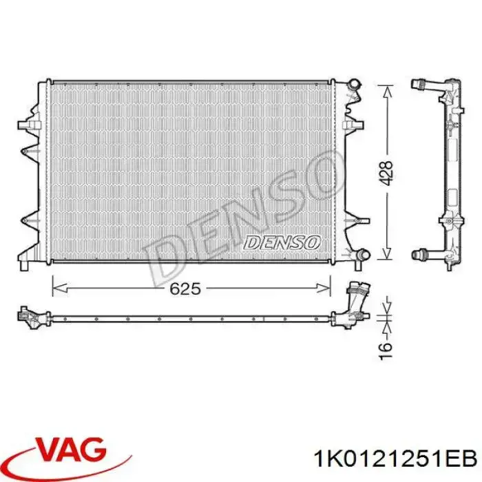Радиатор охлаждения VAG 1K0121251EB