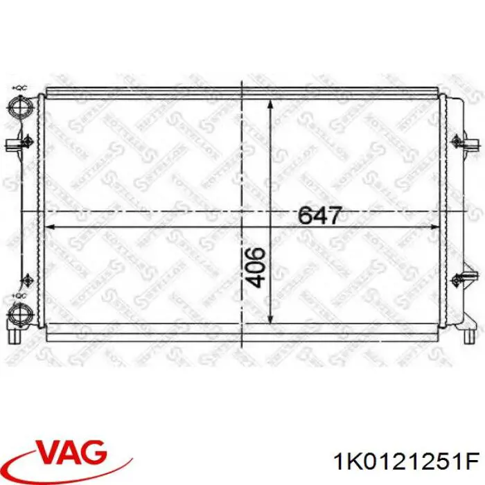 Радиатор охлаждения двигателя VAG 1K0121251F