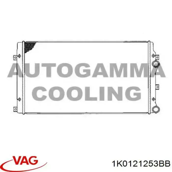 1K0121253BB VAG radiador de esfriamento de motor