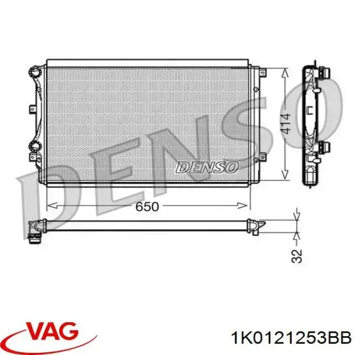Радиатор охлаждения двигателя VAG 1K0121253BB цена, от 38.09 USD