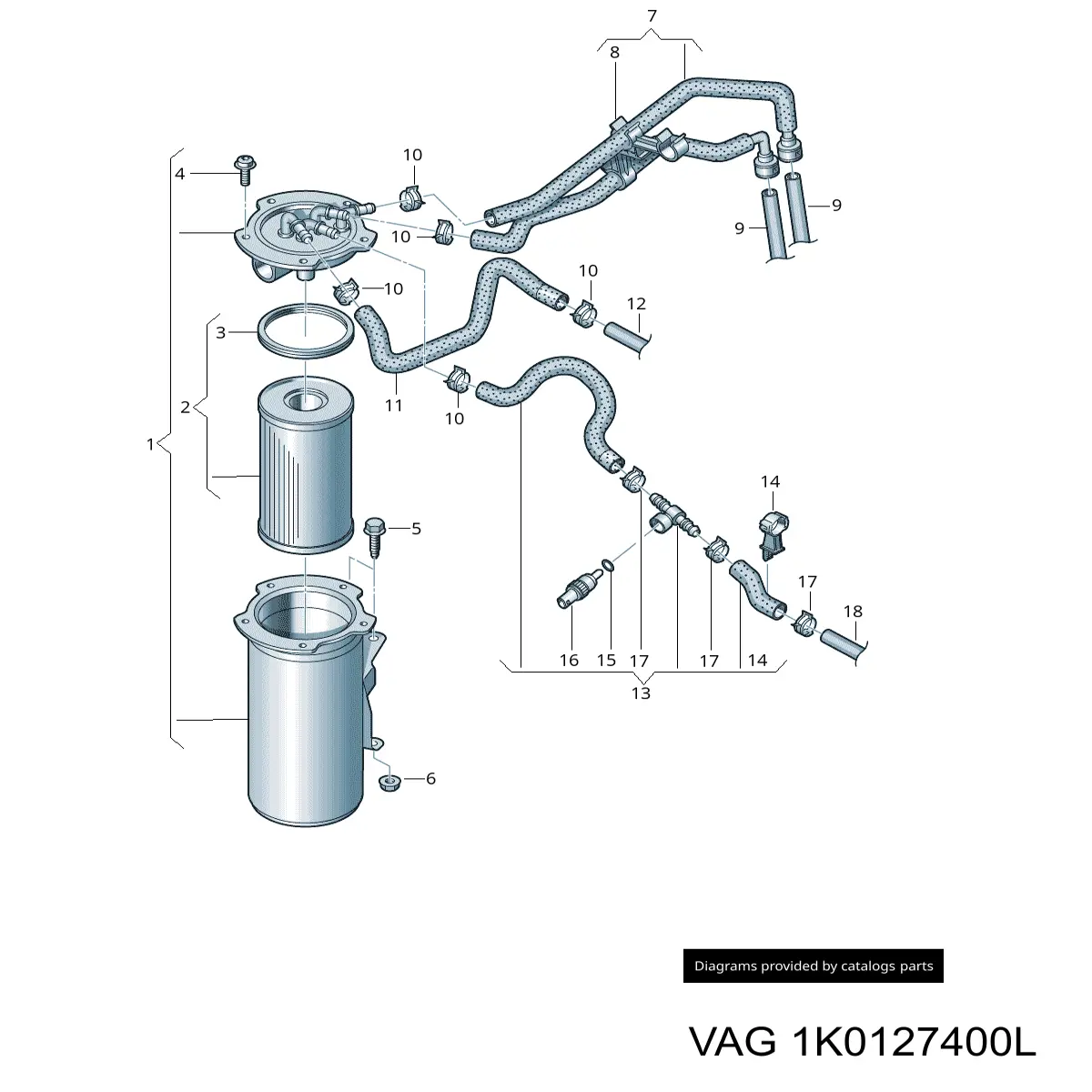 1K0127400L VAG Фильтр топлива