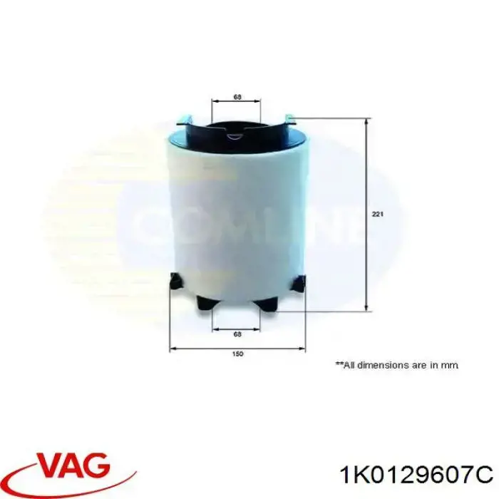  Корпус воздушного фильтра VAG 1K0129601E