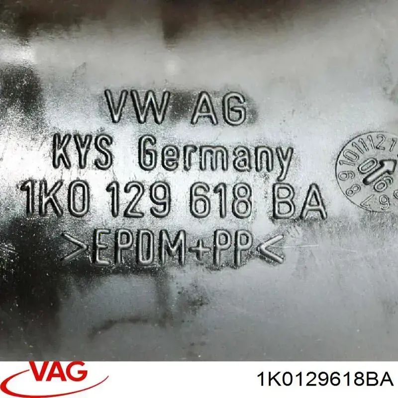 1K0129618BA VAG cano derivado de ar, entrada de filtro de ar