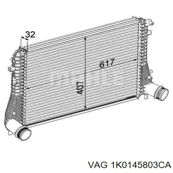 Система охлаждения наддувочного воздуха VAG 1K0145803CA цена, от 76.02 USD