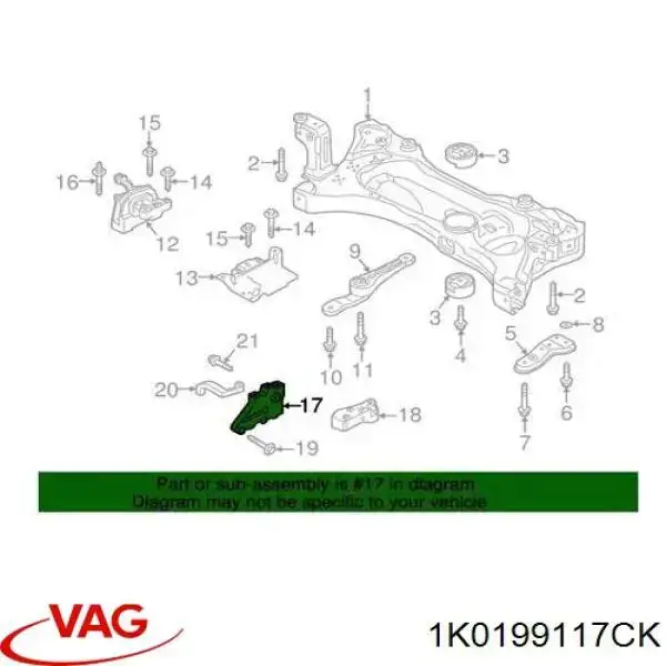Кронштейн подушки (опоры) двигателя левой VAG 1K0199117CK цена, от 8.47 USD