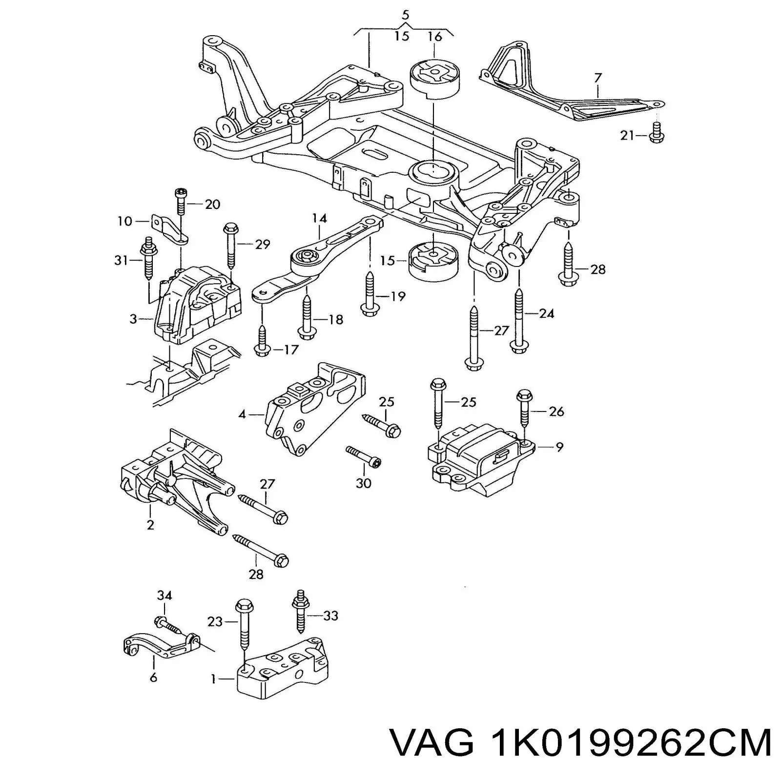 Подушка двигателя VAG 1K0199262CM цена, от 203.44 USD