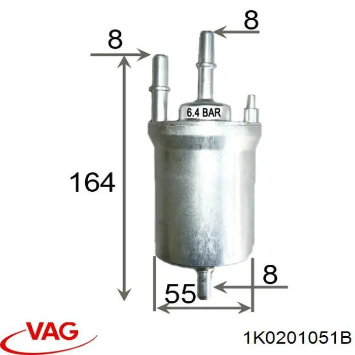 Фильтр тонкой очистки топлива VAG 1K0201051B цена, от 19.86 USD