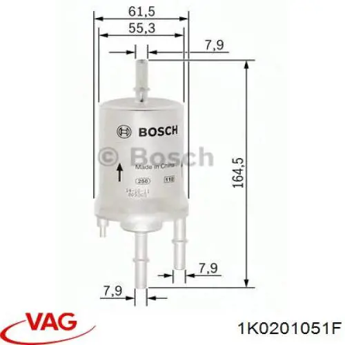 Фильтр тонкой очистки топлива VAG 1K0201051F цена, от 19.68 USD