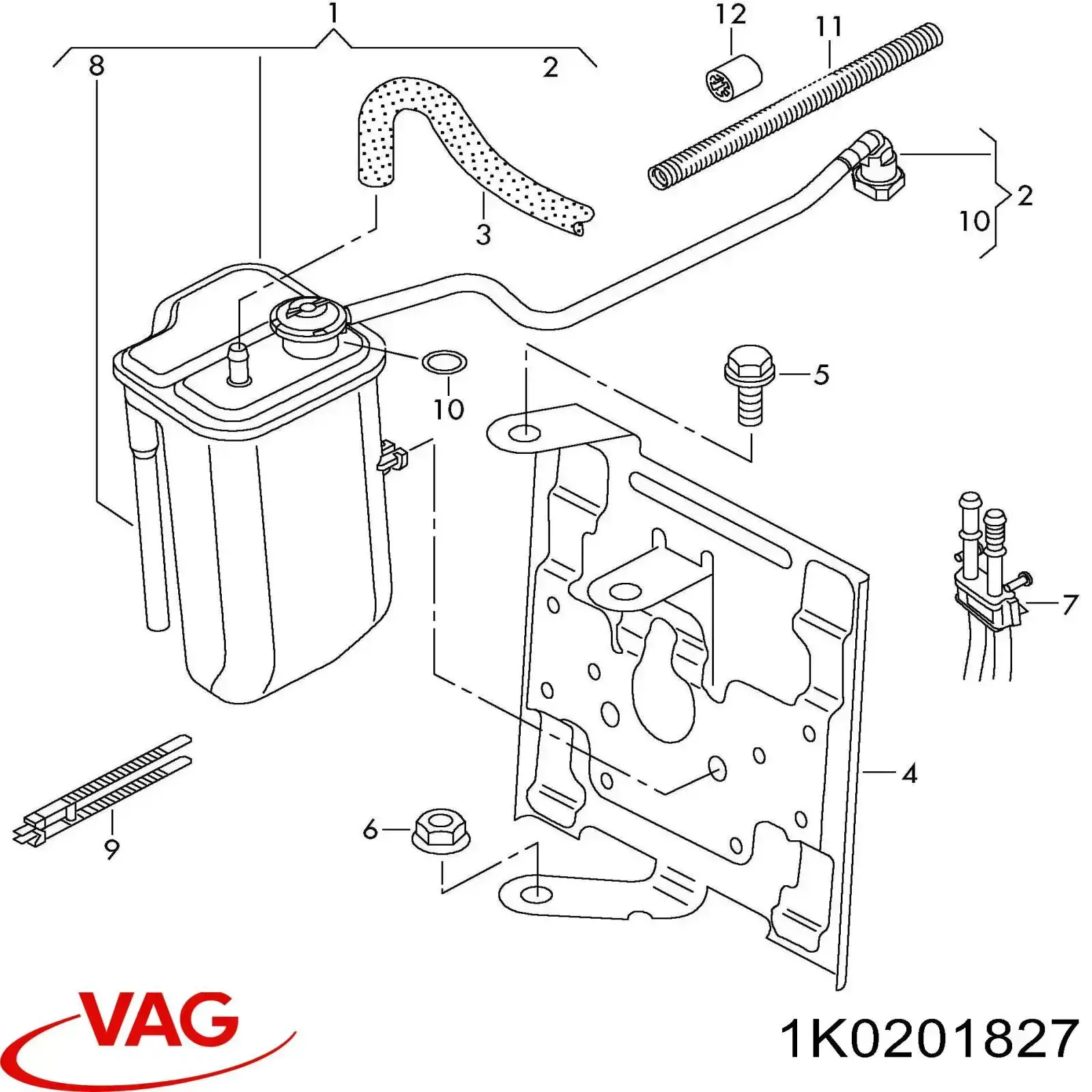 Абсорбер паров топлива Volkswagen Golf V хэтчбек (1K1) (2003 - 2010) цена, от 13.36 USD