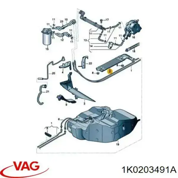 1K0203491A VAG радиатор охлаждения топлива