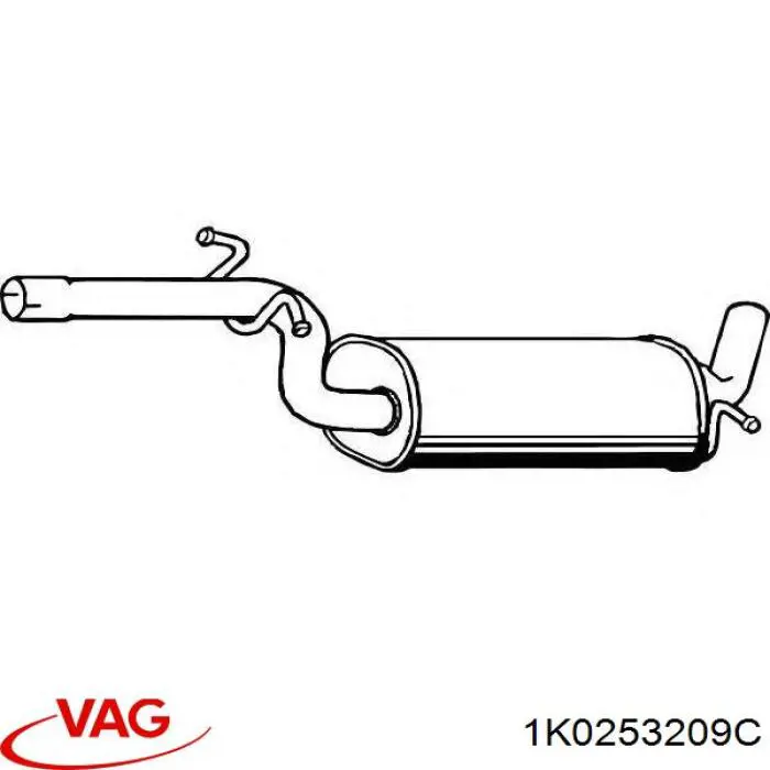 Передняя часть глушителя 1K0253209C VAG