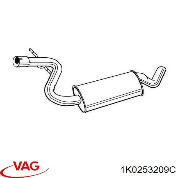 Купить 1K0253209C VAG Глушитель задний