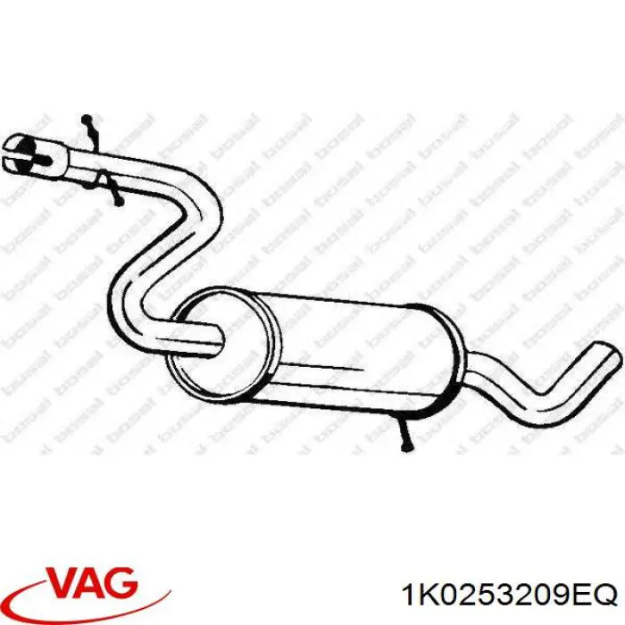 1K0253209EQ VAG глушитель, центральная часть