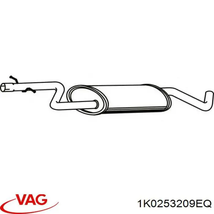 Купить 1K0253209EQ VAG Выхлоп центральный