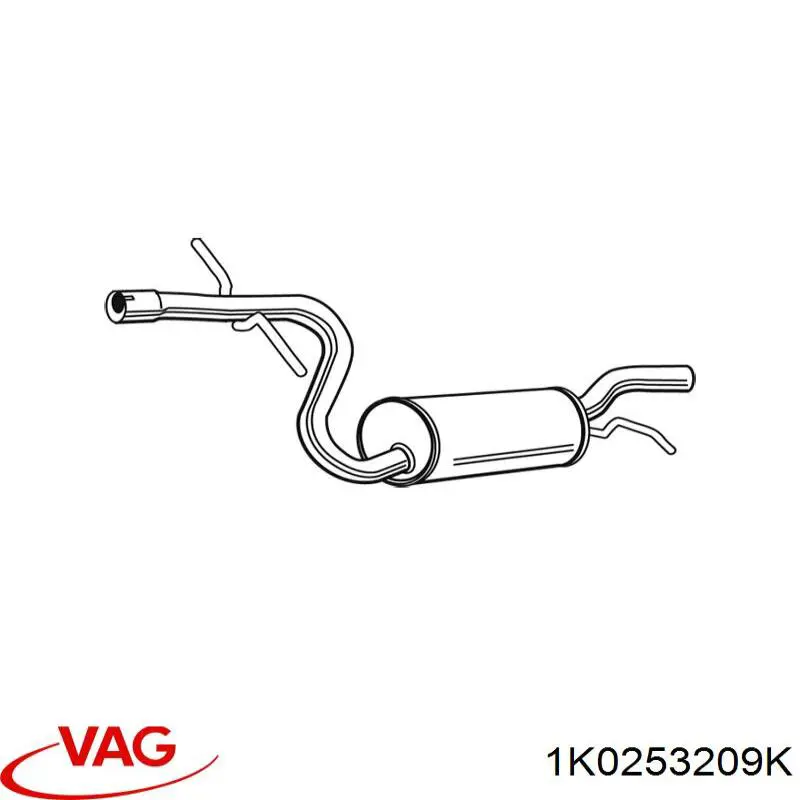 Купить 1K0253209K VAG Выхлоп центральный