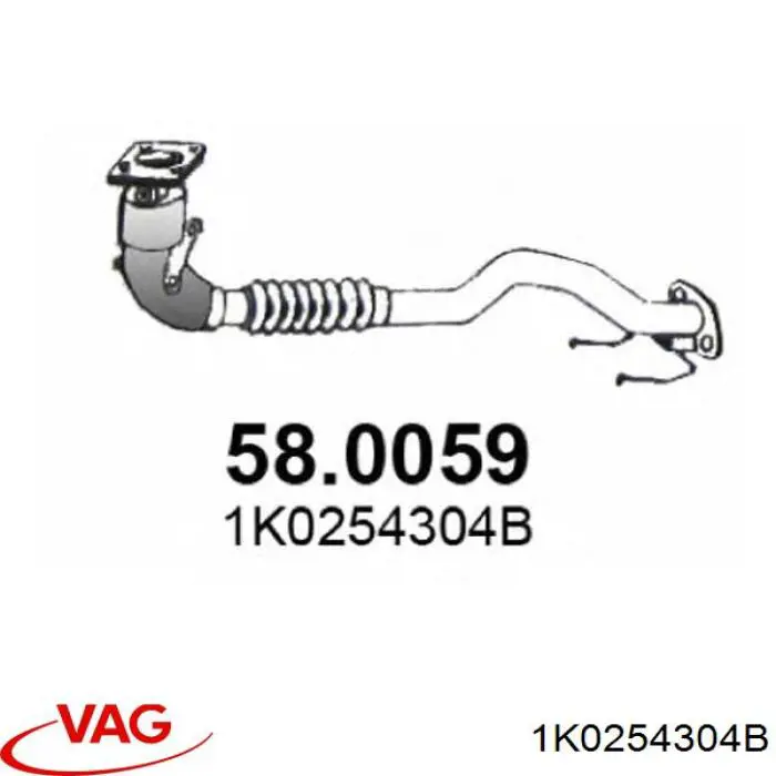 Трубы приемные (штаны) VAG 1K0254304B цена, от 110.05 USD