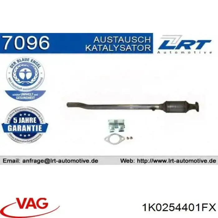Каталитический нейтрализатор отработавших газов VAG 1K0254401BX цена, от 191.86 USD