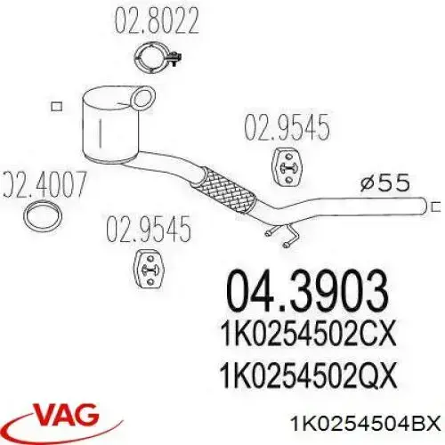Катализатор 1K0254504BX VAG