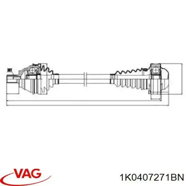 Левая полуось 1K0407271BN VAG