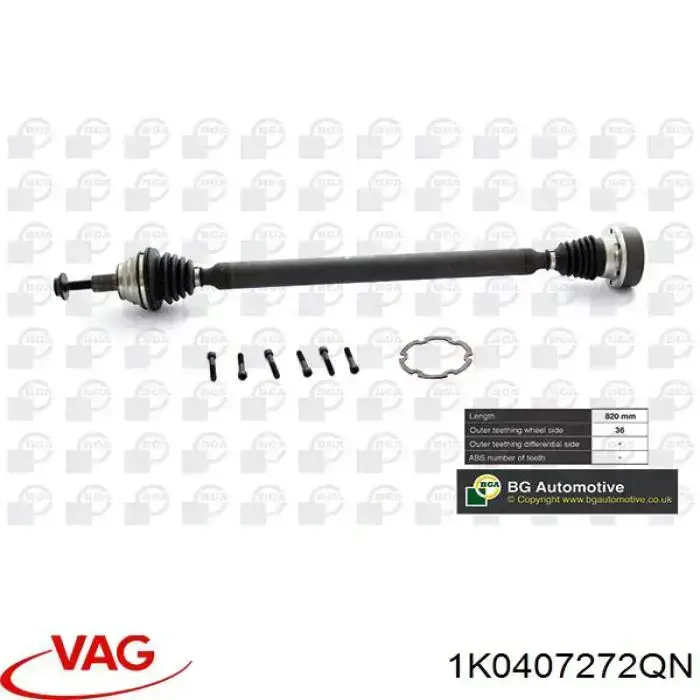 Правая полуось 1K0407272QN VAG