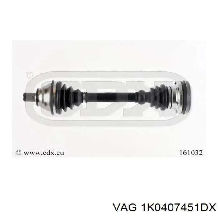 Левая полуось 1K0407451DX VAG