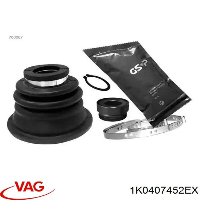 Привод передний правый VAG 1K0407452EX