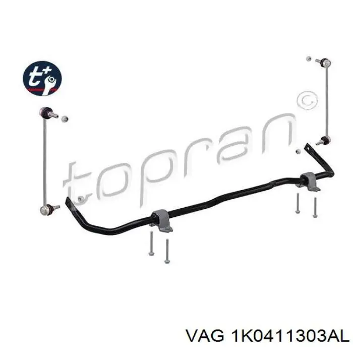 Стабилизатор поперечной устойчивости передний VAG 1K0411303AL цена, от 16.93 USD
