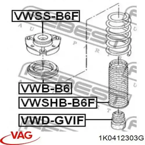 Буфер (отбойник) амортизатора переднего 1K0412303G VAG