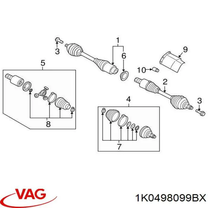 ШРУС наружный VAG 1K0498099BX