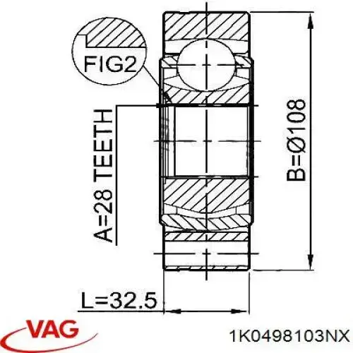  VAG 1K0498103NX цена, от 215.38 USD